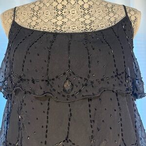 Elegant Black Women's Camisole with Intricate Detailing